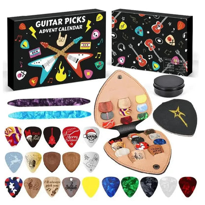 Guitar Pick Advent Calendar with picks, pouch and tin