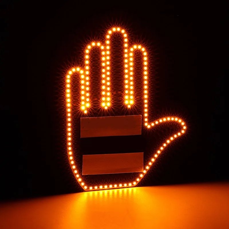 Bright LED open hand sign